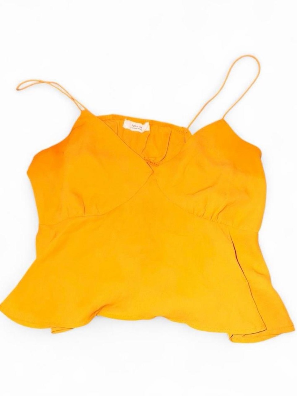 Active USA Bright Orange Spaghetti Strap V-Neck Cami